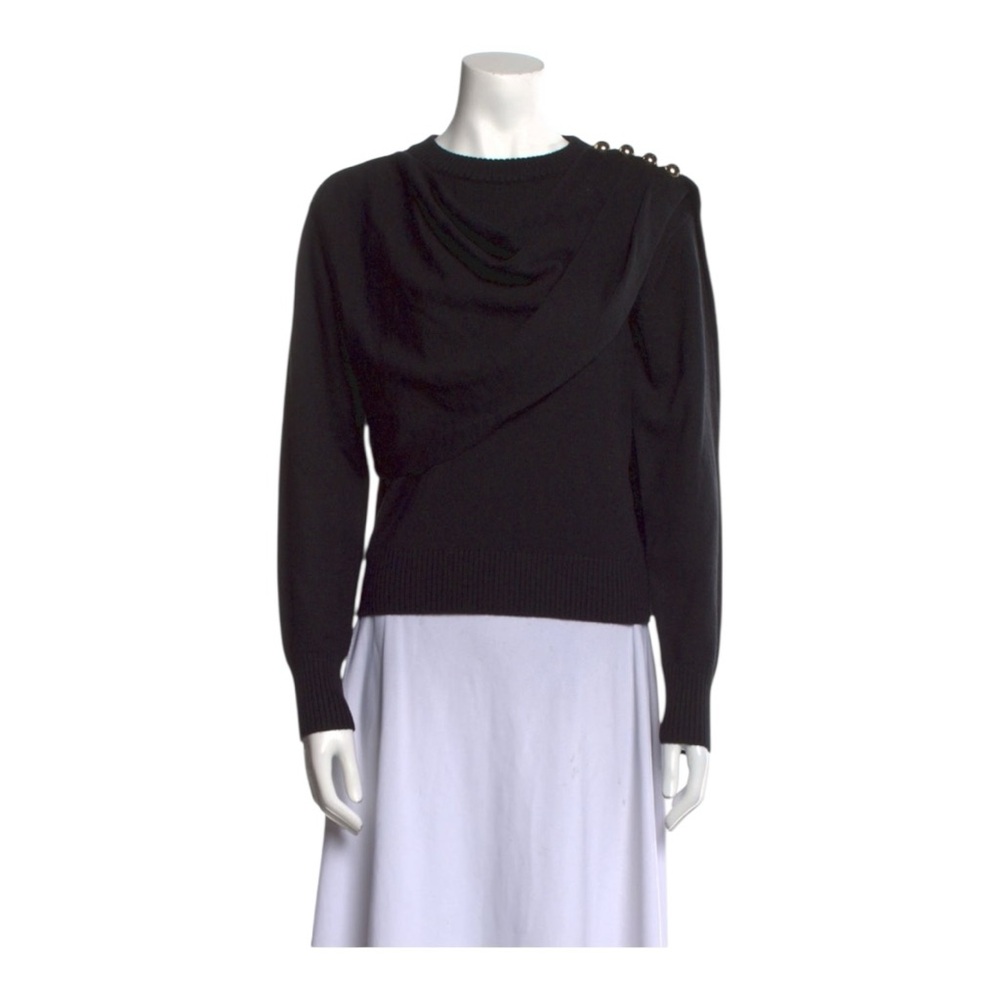 Ronny Kobo Collection Black Sweater with Button Accents Sz. Small